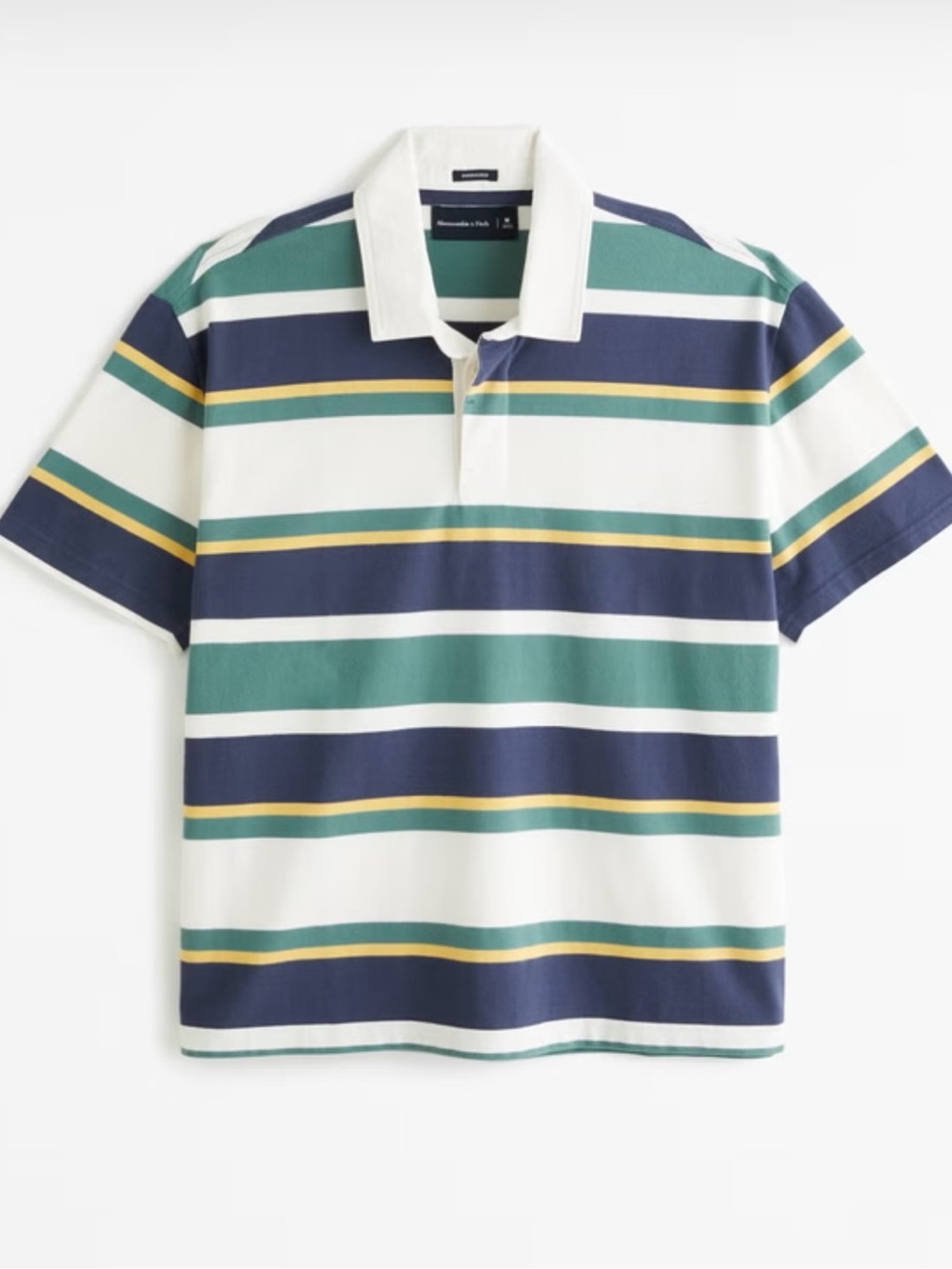 Abercrombie & Fitch Rugby Polo Stripe Blue Green Size Large, Oversized Polo